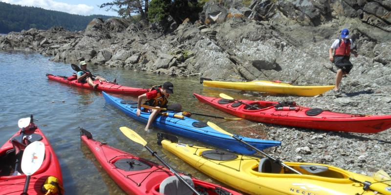 Youth kayak camp, Pender Island Kayak Adventures