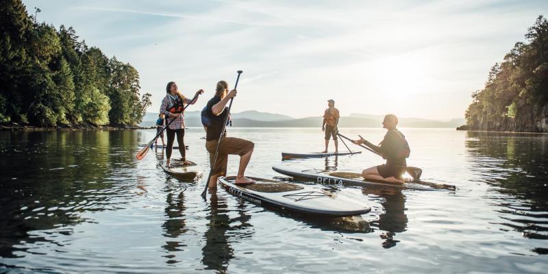 stand up paddleboarding lessons sup instruction sunset pender island by pender island kayak adventures